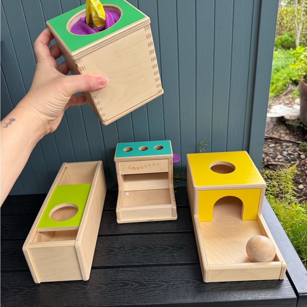 Lovevery Montessori Toy Set - Yellow, Green, Purple - Picture 2 of 2